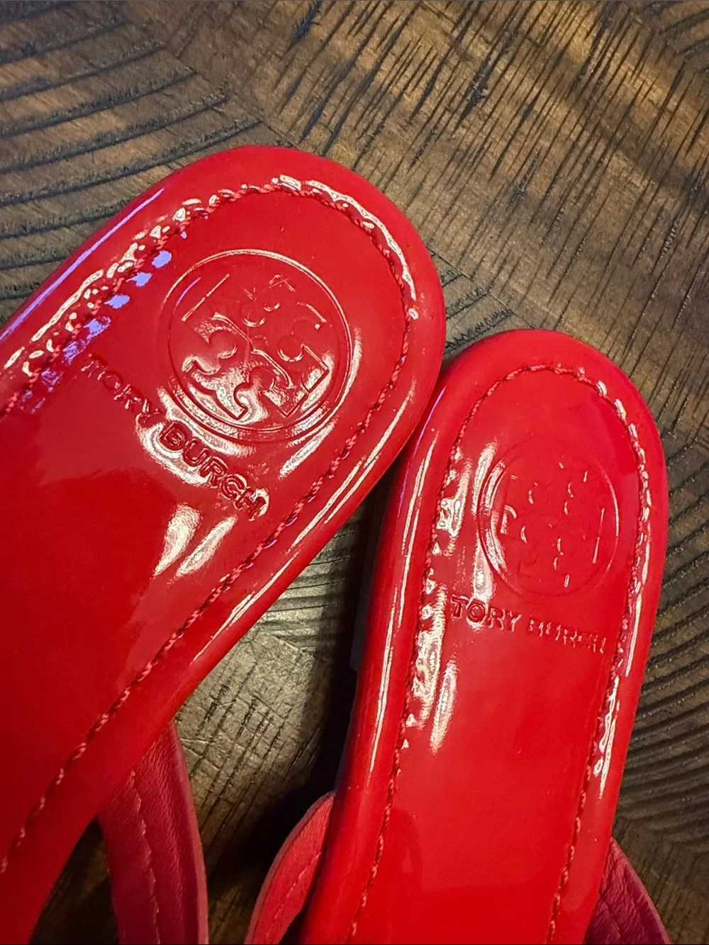 Red Tory Burch Miller Thong Sandals